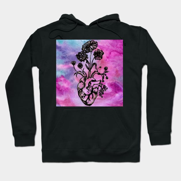 Heart Blooming Hoodie by Art by Ergate